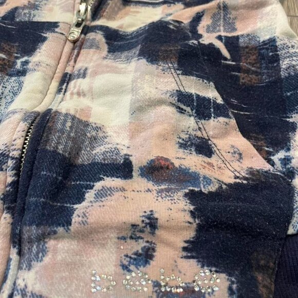 Y2K Bebe grunge zip up with kaleidoscopic knitted back detail size S - Picture 3 of 7